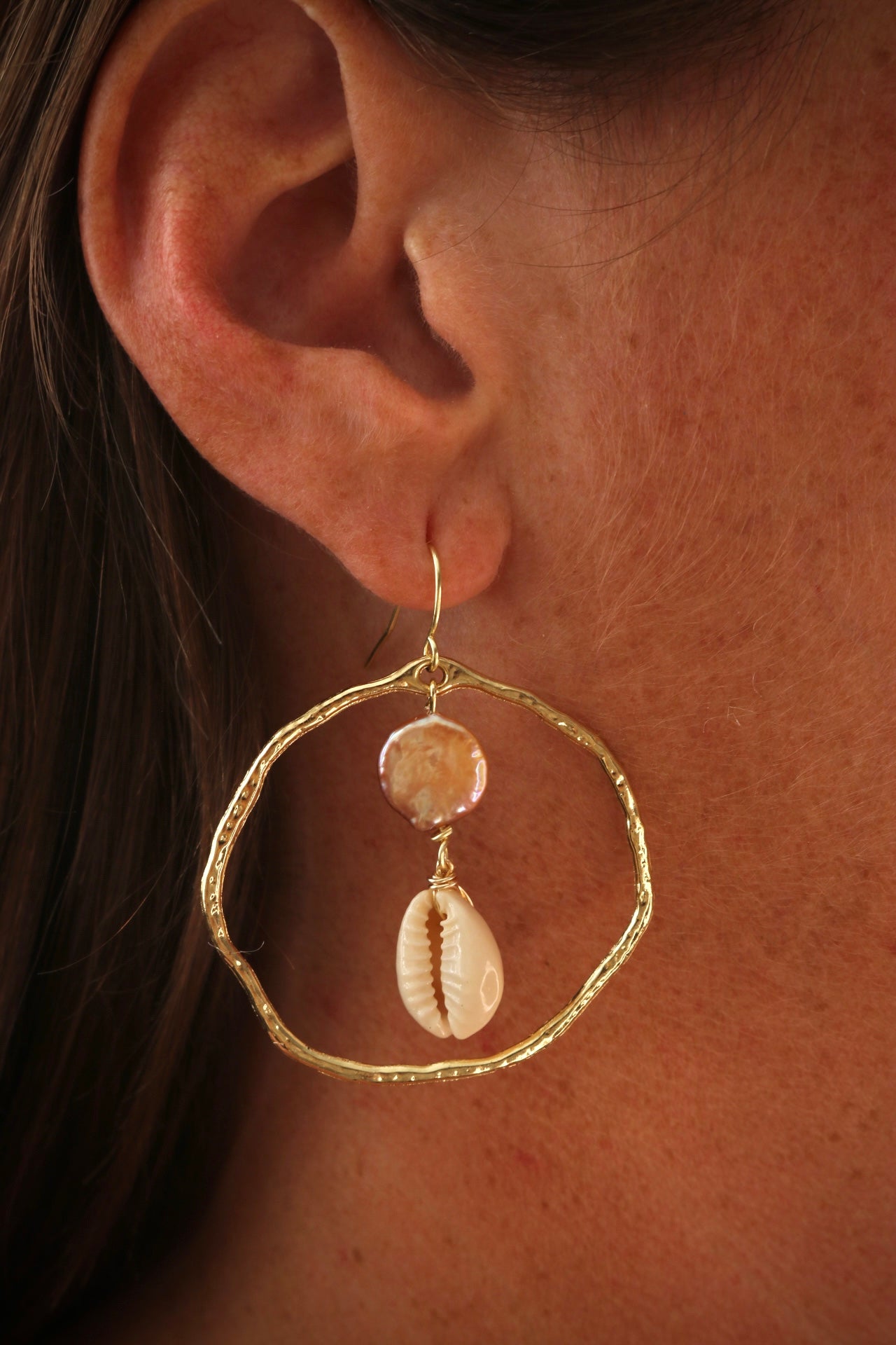 Shells & Pearls Hoops-