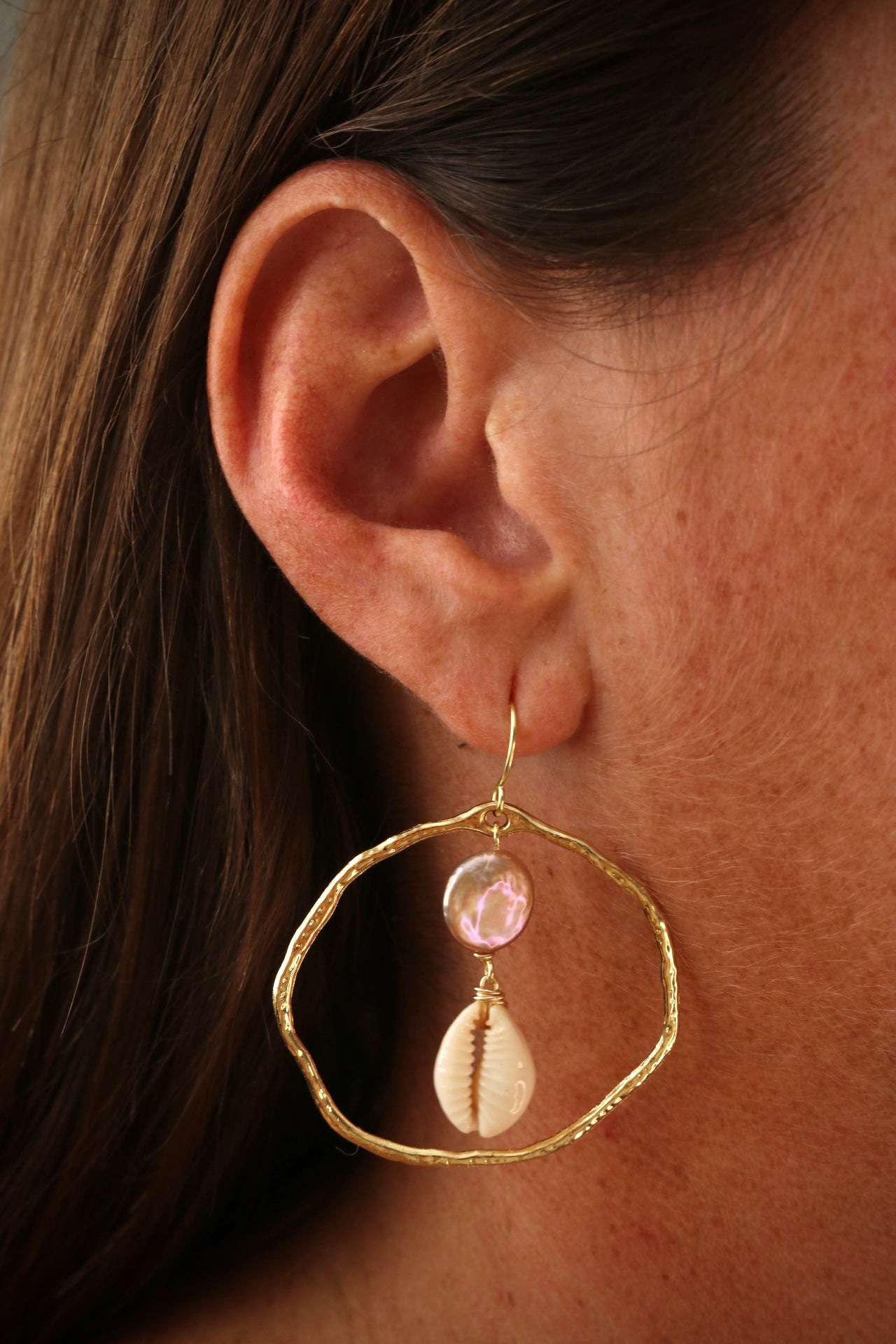 Shells & Pearls Hoops-
